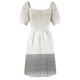 thumbnail image 5 of Vestido de manga corta gris blanco crema adornado con llave griega vestidos para ocasis formales para mujer vestido largo de estilo coreano, 5 of 6