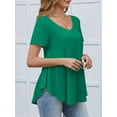 thumbnail image 2 of Fancyglim Women Tunic Tops V-Neck Short Sleeve A Line Blouse Summer Shirt M - 3XL, 2 of 5