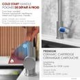 thumbnail image 2 of Stylish Modena Ht 14 ⅛" Brushed Stainless Steel Single Handle Pull Down Kitchen Faucet with Dual Funtion K-131SR, 2 of 14