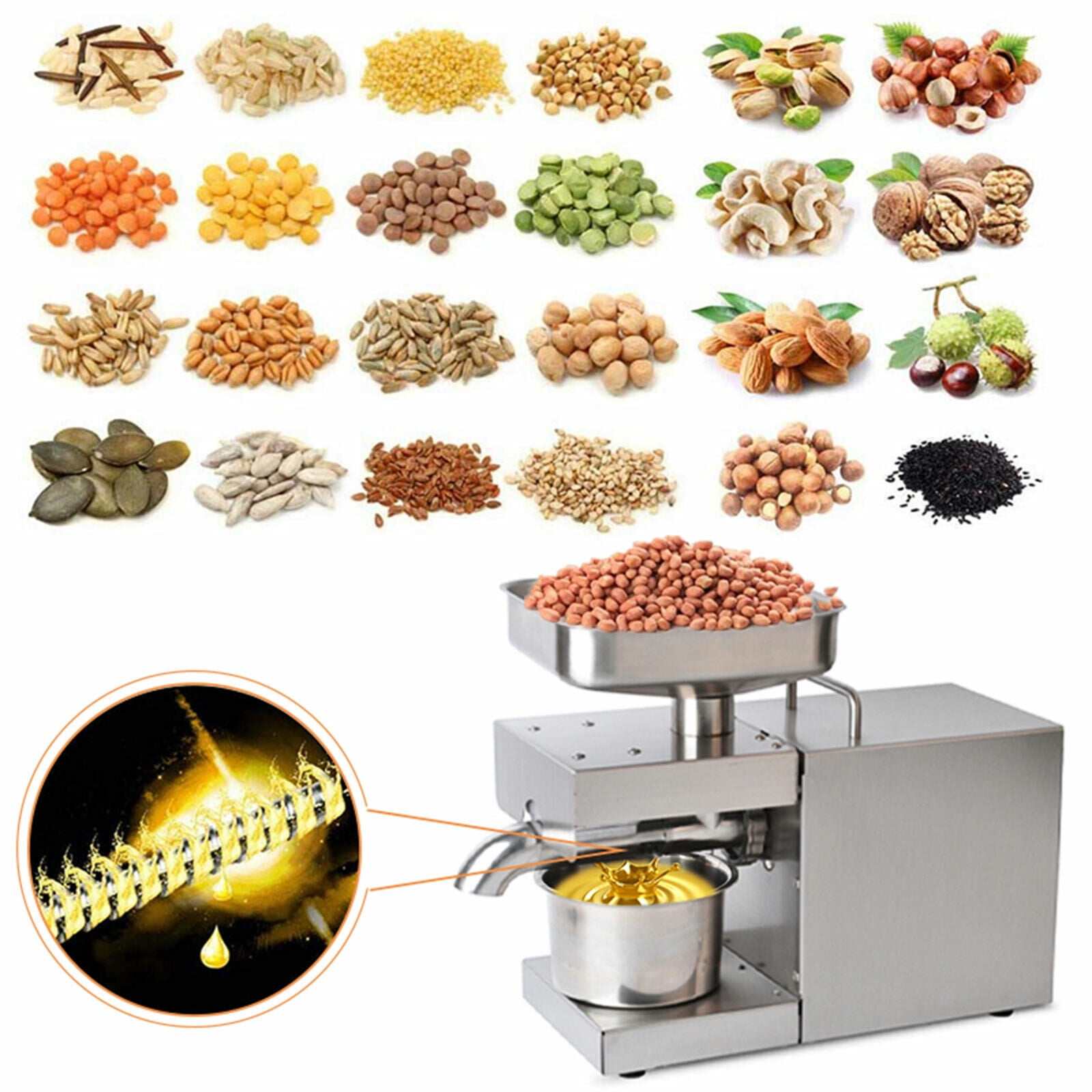 Commercial Automatic Oil Press Machine Oil ExpellerElectric Cold&Hot Oil Machine