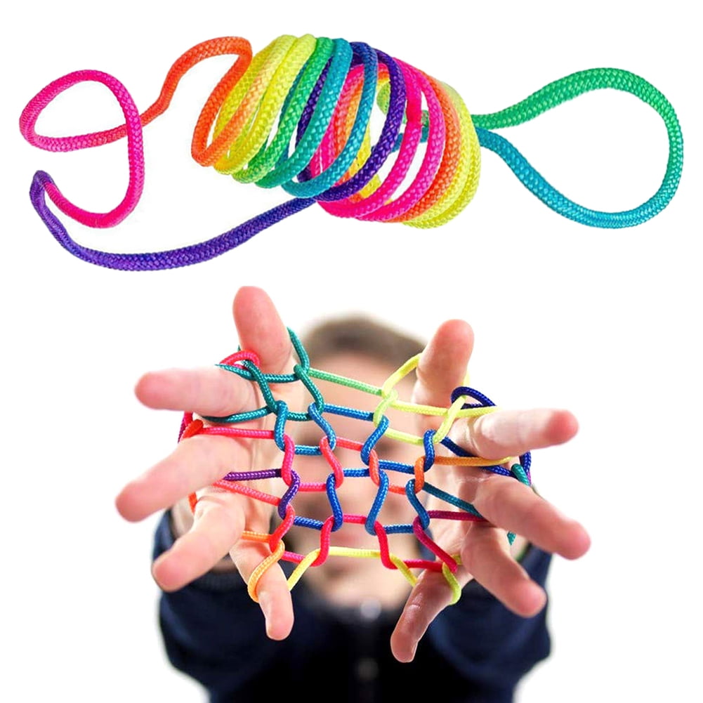 Rainbow Rope Corde à Doigts Rainbow Puzzle Toy Puzzle Game Crée Diverses Figures Finger Twist Rainbow Rope Jeu De Filaments 