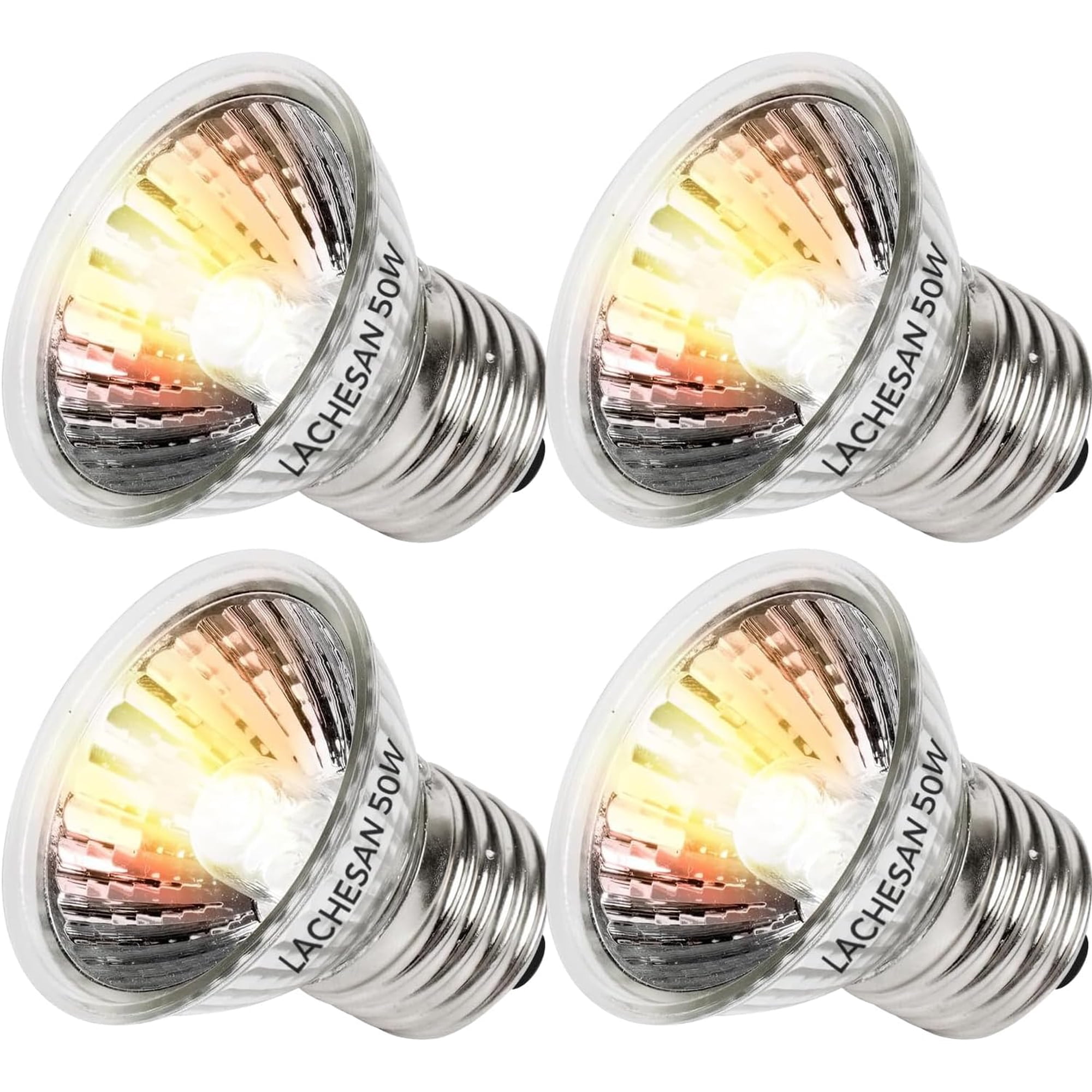 4-Pack 50W UVA Bulbs, Fit E26 Heat Reptile Lamp, Light Turtle Heat Lamp for Reptiles and Amphibian Tanks, Terrariums and Cages, Works with Various Lamp Fixtures