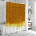 thumbnail image 5 of Polyester Fabric Ombre Orange Waves Shower Curtain, Abstract Art Gradient Modern Waterproof Bathtub Curtain Bathroom Decor Set with Hooks 36 x 78 Inches, 5 of 6