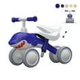 thumbnail image 6 of Wdmiya Baby Balance Bike Adjustable Seat, 4 Wheels Walker Riding Toys for 10-36 Months Infant, Blue Shark, 6 of 10