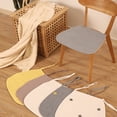 thumbnail image 5 of Cojín de asiento suave y cómodo, cojín duradero para silla de color sólido con lazos, cojín de asiento de algodón para cocina, 5 of 5