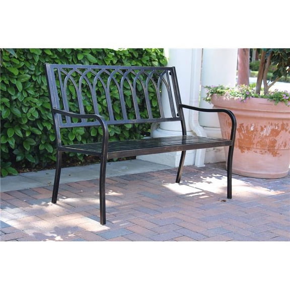 Innova Hearth & Home S548-85 Lakeside Steel Bench - Antique Black