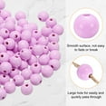 thumbnail image 4 of Uxcell 100 piezas de cuentas de madera moradas claras de 16 mm, cuentas redondas sueltas con agujero grande para hacer joyas, collares y pulseras., 4 of 7
