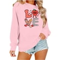 thumbnail image 3 of Itsame Valentine's Sweatshirt Womens Long Sleeve T-Shirts Loose Crew Neck Tops Pink Size 2XL, 3 of 7
