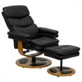 thumbnail image 2 of Flash Furniture Fauteuil Inclinable Noir Contemporain et Pouf avec Base, 2 of 4