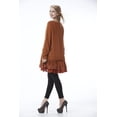 thumbnail image 4 of Simply Couture Women's Plus Size Solid Relaxed Lace Ruffle Layered Cable Knit Light Sweater Blouse, 4 of 5