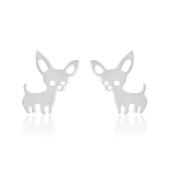 Mooneye 925 Sterling Silver Tiny Chihuahua Cute Puppy Dog Women Stud Animal Graduation Gift Earrings
