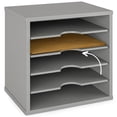 thumbnail image 3 of Ballucci 5-Tier Paper Organizer, File Holder, Mail Sorter, Wood Stackable Letter Tray, Gray, 3 of 8