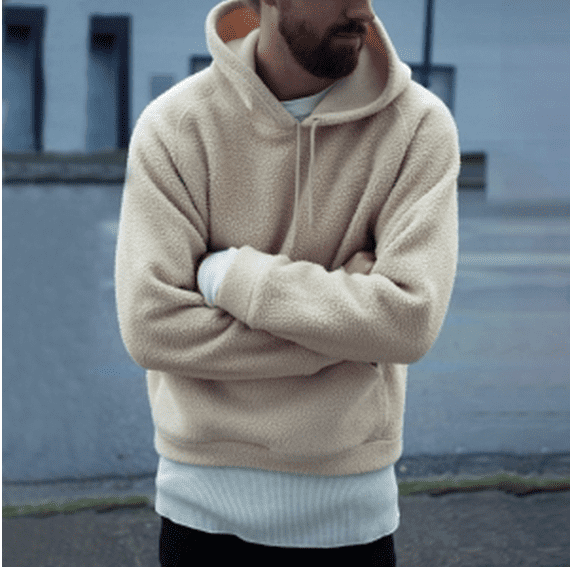 Lookwoild Mens Fuzzy Sherpa Hoodie 