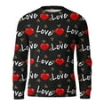 thumbnail image 5 of Fgvctg Valentine's Day Sweaters for Men Crewneck Ribbed Knit Sweater Love Heart Print Dressy Slim Fit Long Sleeve Pullover Sweaters Spring Lightweight Blouse Dark Gray M, 5 of 5