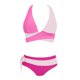 thumbnail image 5 of MKLEKYY Trajes De Baño Women High Waisted Bikini Sets Swimsuits Color Block Two Piece Drawstring Bathing Suit, 5 of 6