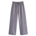 thumbnail image 3 of HH TRAF Pantalones nuevos de otoño para mujer, pantalones largos holgados sólidos, pantalones largos de franela con cintura alta y cintura elástica salvaje con cordones para mujer, 3 of 5