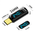 thumbnail image 3 of 2 Pack Type C Adapter with Digital Display, PD 240W USB-C Male to Female Connector Support Voltage, Current LED Display, 3 of 7
