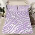 thumbnail image 2 of YST Animal King Sheets Purple Grey Bed Set, Zebra Print Bed Sheets Set Luxury Silver Sequins Sheet Set, Abstract Stripe Bedding Set Woodland Animal Theme Bedroom Decoration 4pcs, 2 of 6