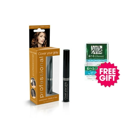 Cover Your Gray Professional Medium Brown Waterproof Color Stick with BONUS Coconut Hair Cleanser