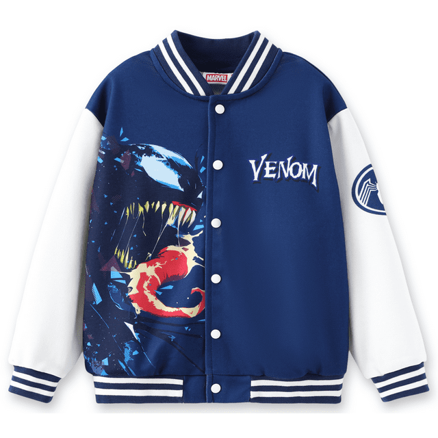 Marvel Boys Bomber Jackets Venom Blue Varsity Lightweight Sweatshirts Gift Fall Spring School 12-13Y