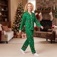 thumbnail image 6 of NIPAXO Family Matching Christmas Pajamas Set Long Sleeve Elf Hat & Candy Cane Print Holiday Sleepwear with White Piping for Dad Mom Kids, 6 of 10