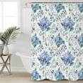 thumbnail image 5 of Blue Purple Shower Curtain, 72" x 72", Hydrangea Floral Fruit Eucalyptus Leaves Farm Waterproof Bathroom Curtain Washable Shower Curtain Set with 12 Hooks, 5 of 6