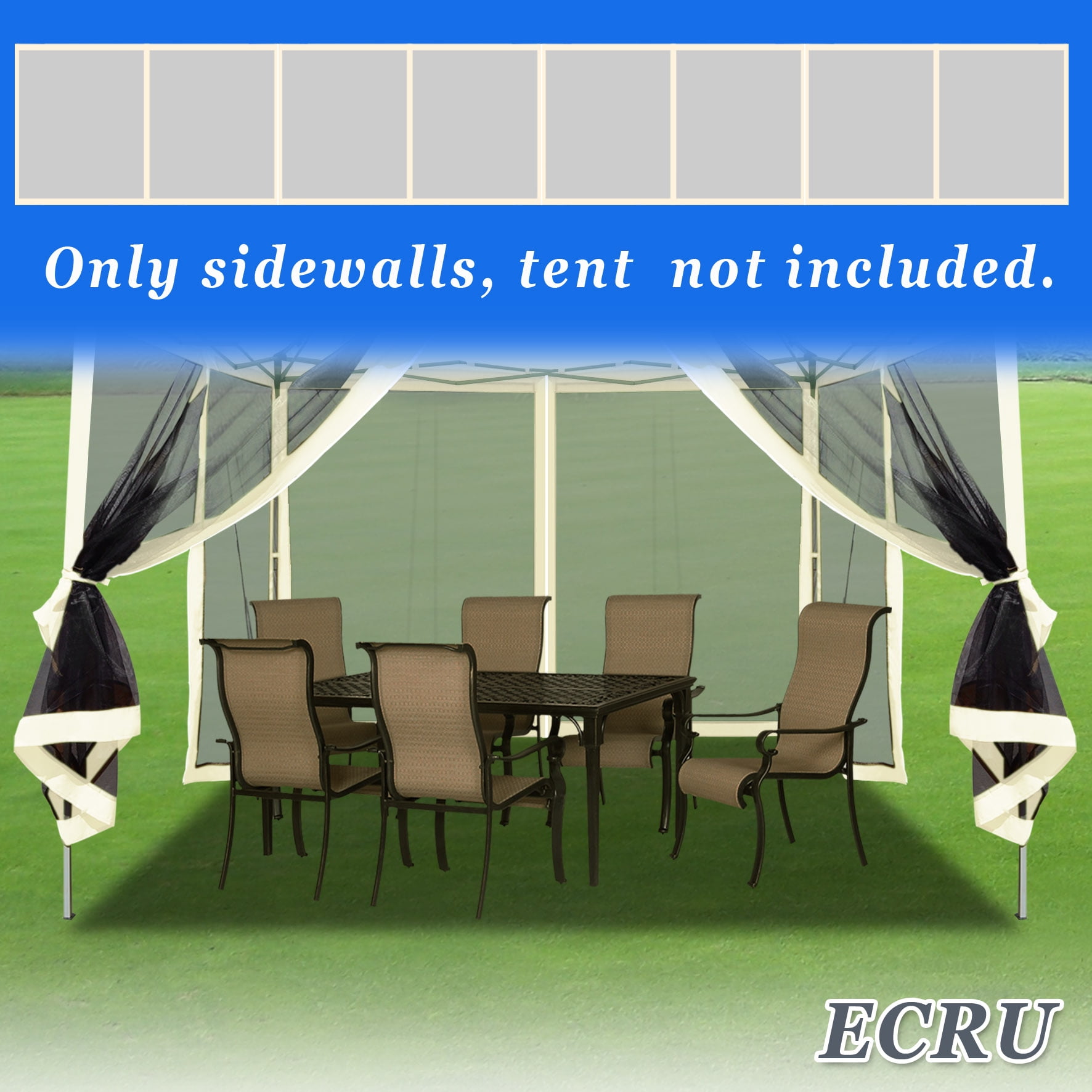 Sunny Replacement 8' x 6' Instant Gazebo Mesh Sidewalls