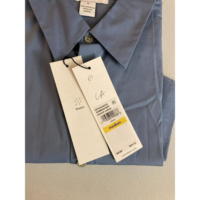 Calvin klein men's short sleeve button down stretch store cotton shirt