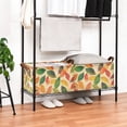 thumbnail image 3 of Yayeee Foldable Storage Basket for Shelves with Handles Waterproof Cloth Bins, Green Retro Autumn Leaves, 3 of 7
