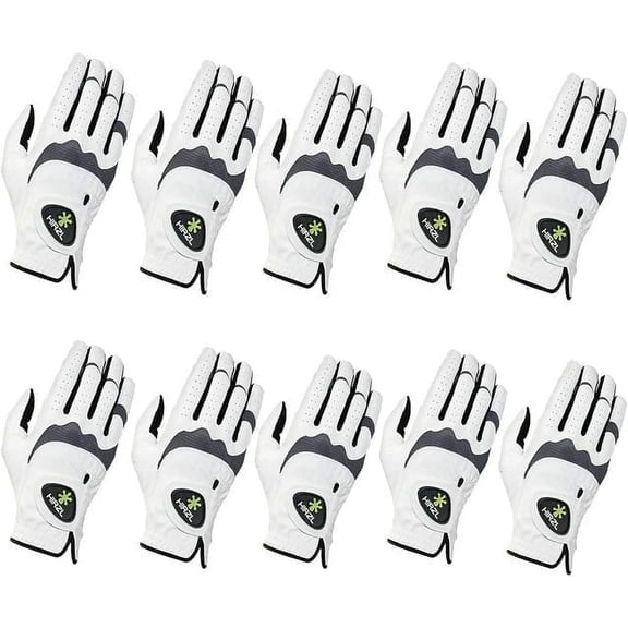 HIRZL Men's Golf Gloves - Trust Hybrid, Leather, Grippp Technology, Pack of 10