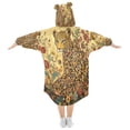 thumbnail image 2 of BZSMCE Wearable Blanket Hoodie Fashion Golden Blooms and Spots Home Wear, 2 of 7