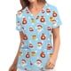thumbnail image 1 of Pntutb Navidad Moda Mujer Cuello en V Casual Manga corta Impreso Bolsillos Señoras tops Blusa Pntutb Pntutb-5040, 1 of 6