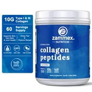Zammex Collagen Peptides Powder, Unflavored Hydrolyzed Collagen Protein Powder,Grass-Fed, Paleo & Keto, Non-GMO, 1.32 lb
