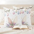 thumbnail image 3 of Easter Pillow Covers 2 Pack Watercolor Pink Blue Egg Branch Spring Pink White Floral Rabbit Ears Pillowcase Waterproof Outdoor Throw Pillow Cover for Patio Garden Square Cushion 26”x26”, 3 of 9