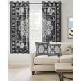 thumbnail image 2 of Gray Boho Ethnic Blackout Curtains 63 Inches Length, Vintage East Oriental Tribal Antique Window Treatment Thermal Insulated Drapes for Bedroom Living Room 2 Panels 104x63 Inches, 2 of 8