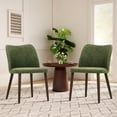 thumbnail image 2 of MALOL Upholstered Dining Room Chairs Set of 6, Modern PU Leather Side Chairs with Cushioned Seat and Wooden Legs, Green, 2 of 16