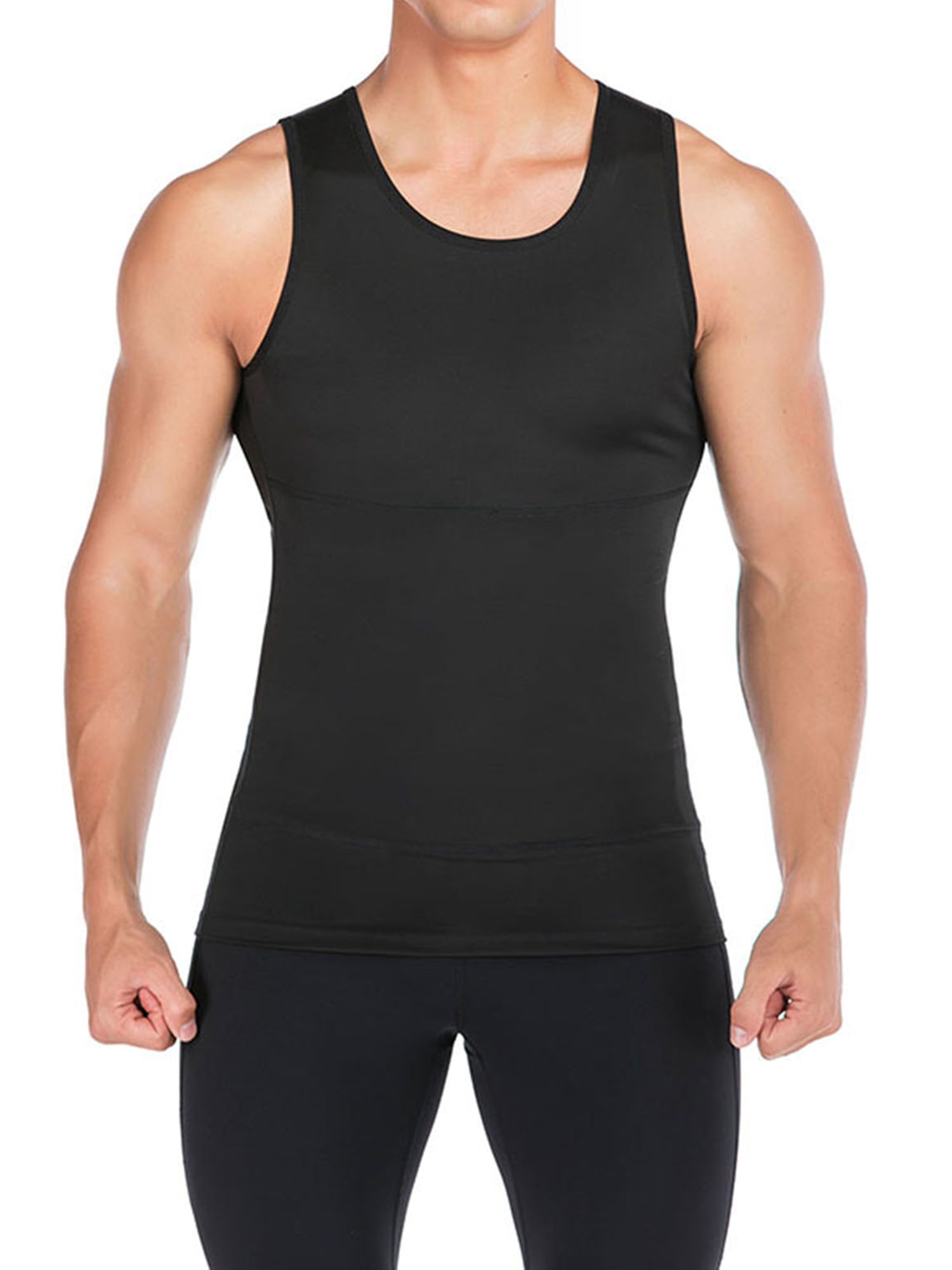 Mens Compression Shirt Slimming Body Shaper Underwear Workout Tank Tops Abs Abdomen Undershirts 