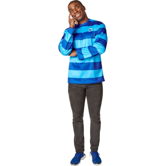 Mens Officially Licensed Nickelodeon Blue's Clues and You: Josh Costume Top, Blue and Dark Blue