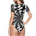 thumbnail image 4 of The Xecao 3D Vortex Illusion Women's Crew Neck Body Suit, a short-sleeved bodysuit and basic swimsuit, both comfort and style for dating and daily life, 4 of 9