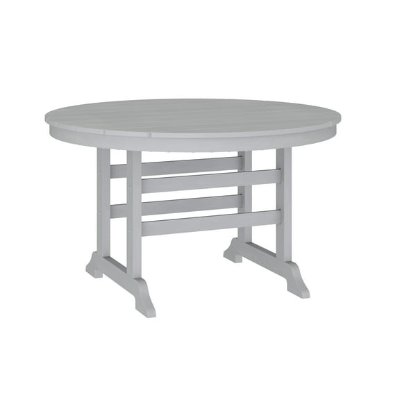 Merrick Lane 48" Round Dining Table for 4 in Gray All-Weather Recycled HDPE