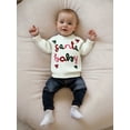thumbnail image 4 of Miaouyo Toddler Baby Girl Christmas Fall Sweaters 0 6 12 18 24 Months 2T 3T Long Sleeve Round Neck Letter Bow Embroidery Tops, 4 of 9