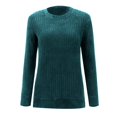 thumbnail image 4 of VISALY Pullover Crewneck Sweatshirt Tunic Sweatshirt Long Sleeve Shirts Loose Fit Casual Tops Fall Fashion Pullover Sweaters Side Oversized Sweatshirt Pullover Women Sweater Shirts Army Green L, 4 of 9
