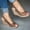 Coffee, variant on LSLJS Women's Wedges Shoes, Women's Shoes Casual Buckle High Wedge Heel Peep Toe Solid Color Retro Fashion Sandals