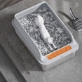 thumbnail image 6 of Stainless Steel Sifting Litter Box with Lid,Extra Large Sifting Cat Litter Box for Pine Pellets & Cats,Metal Pellet Sifter Litter Pan System for Odor Control with Scoop(Light Ashy), 6 of 9
