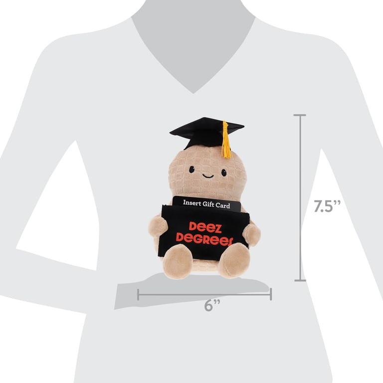 Deez Degrees Peanut Plush Gift Card Holder, Brown and Black