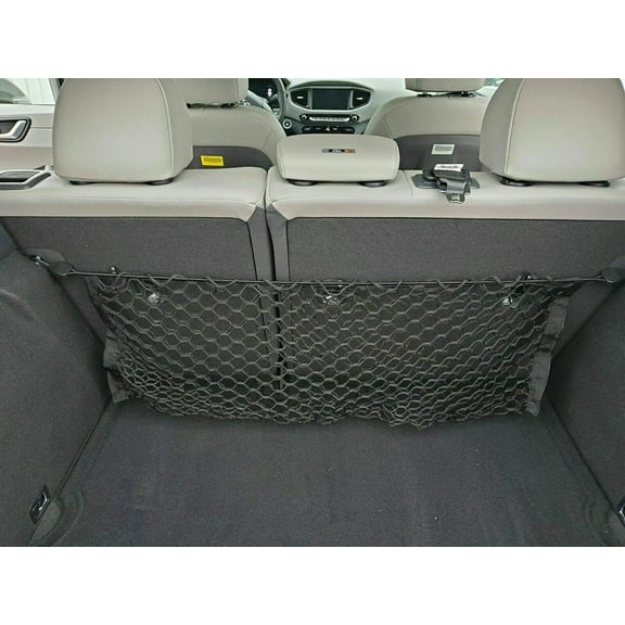 EACCESSORIES EA Rear Trunk Behind Seats Organizer Cargo Net for Hyundai IONIQ 2017-2023 – Envelope Style Cargo Net for Hatchback – Premium Mesh Elastic Car Trunk Organizer – Compatible with IONIQ