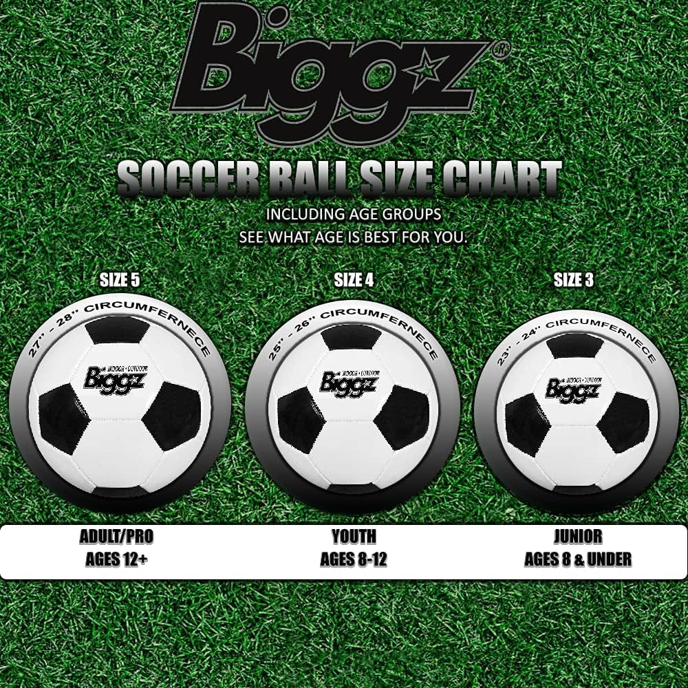 Biggz Premium Classic Soccer Balls with Hand Pumps - Size 3-6, 12, 50 Pack Options (Size 3 (Junior), 6 Pack)