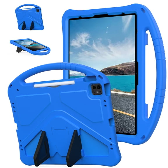 Dteck Case for iPad Air 13 Inch 2025/2024, for iPad Air 6th Generation Case 2024 13", Lightweight EVA Shockproof Handle Cover with Kickstand for iPad Pro 13" (2024) / Pro 12.9" (2022-2018),Blue