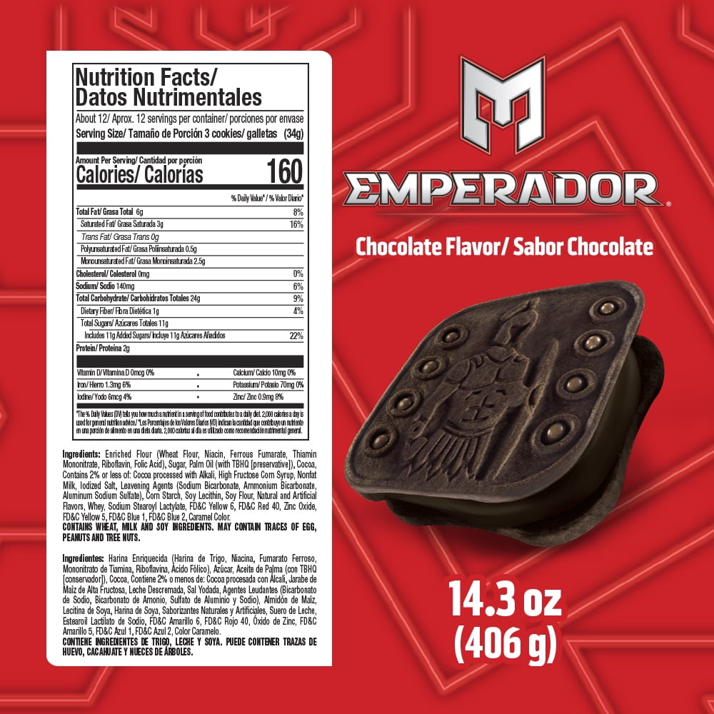 (3 pack) Gamesa Emperador Chocolate Sandwich Cookies, 6 Packs, 14.34 oz Box