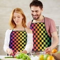 thumbnail image 5 of Rainbow Checkered Pattern Apron-Garden Aprons for Women with Pockets-Cotton Linen Waterproof Kitchen Cooking Gardening Aprons Adjustable for Kitchen,Cooking,BBQ and Salon 33x27 Inch, 5 of 7